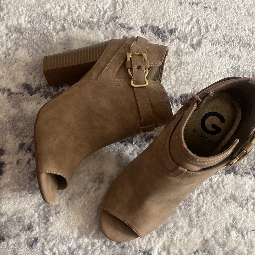 G by Guess tan leather booties